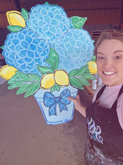 XXL Hydrangea and Lemon Planter